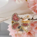 Ear Clip Without Ear Hole Women's Summer Ear Bone Clip Light Luxury Small Opal Heart Resin Stone Earrings Temperament Versatile