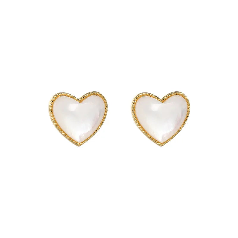 Ear Clip Without Ear Hole Women's Summer Ear Bone Clip Light Luxury Small Opal Heart Resin Stone Earrings Temperament Versatile