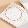 Kinitial Stainless Steel Zircon Star Anklets For Women Girls Summer Beach Foot Jewelry Fashion Birthday Party Gift